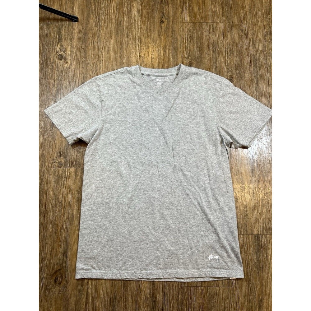 Stussy Stock Logo Tee 'Grey Heather' M